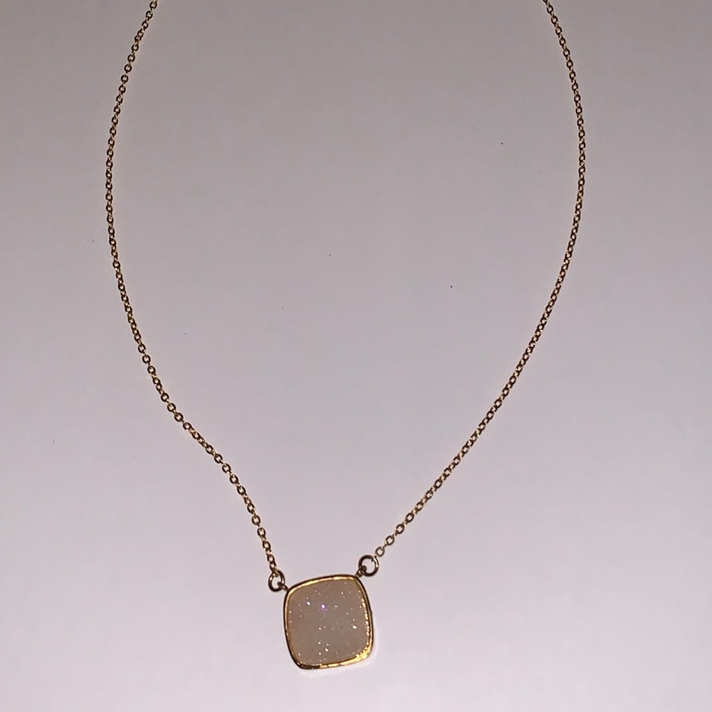 Iridescent drusy necklace